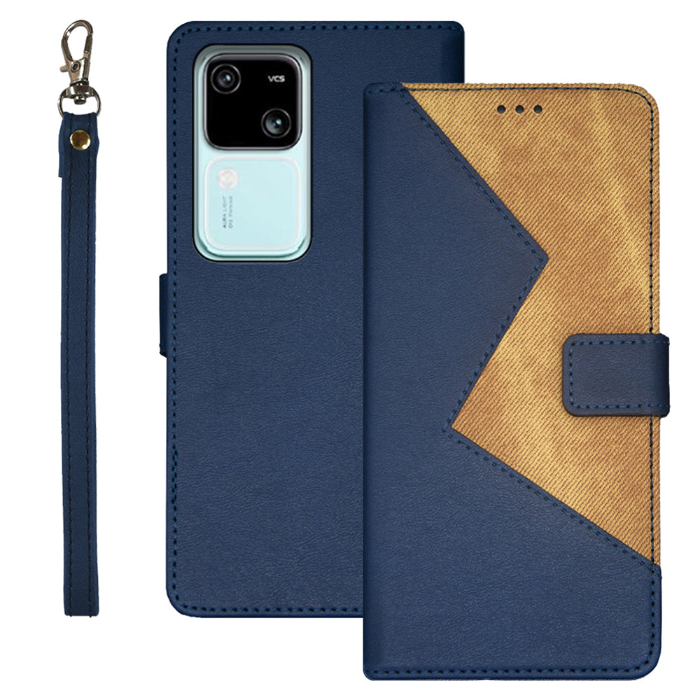 IDEWEI For vivo V30 5G Leather Case with 3 Card Slots Stand Phone Cover