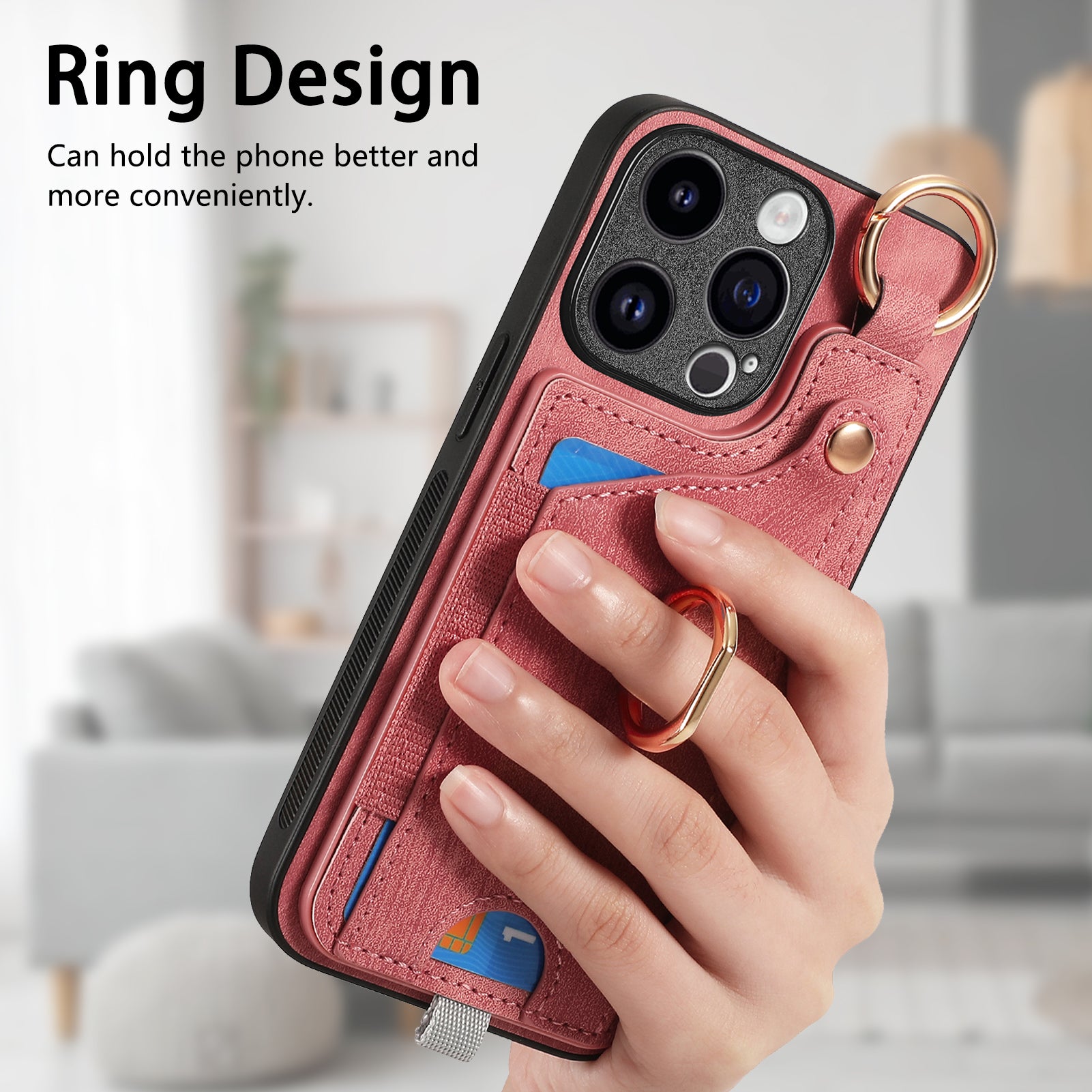 For iPhone 14 Pro Max Case Card Slot TPU Phone Case with Kickstand