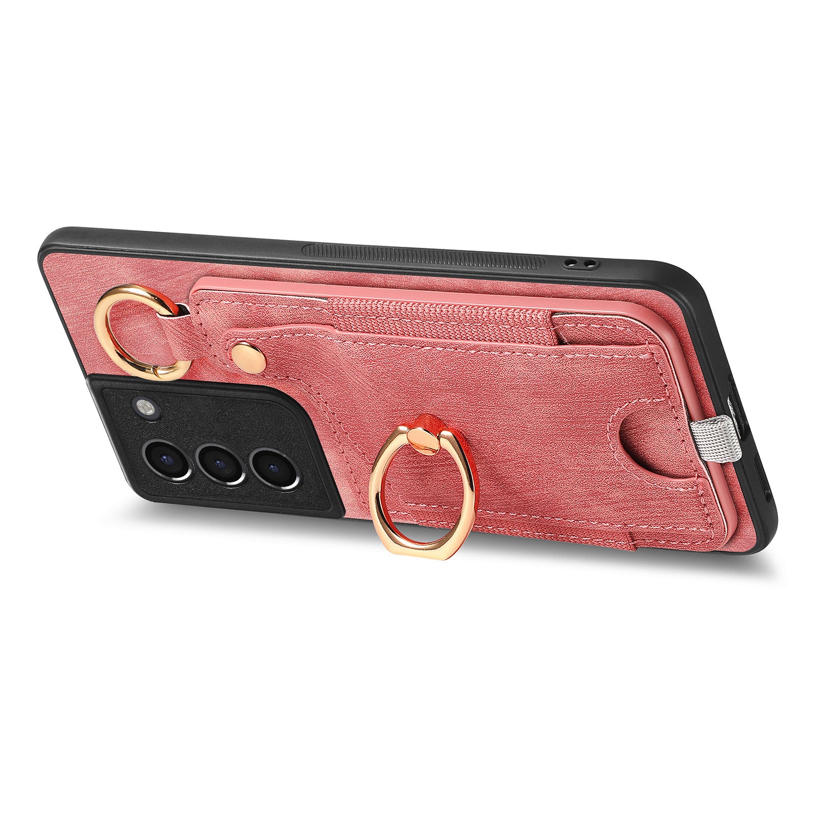 For Samsung Galaxy S21+ 5G Case Card Holder Leather + TPU Kickstand Phone Cover