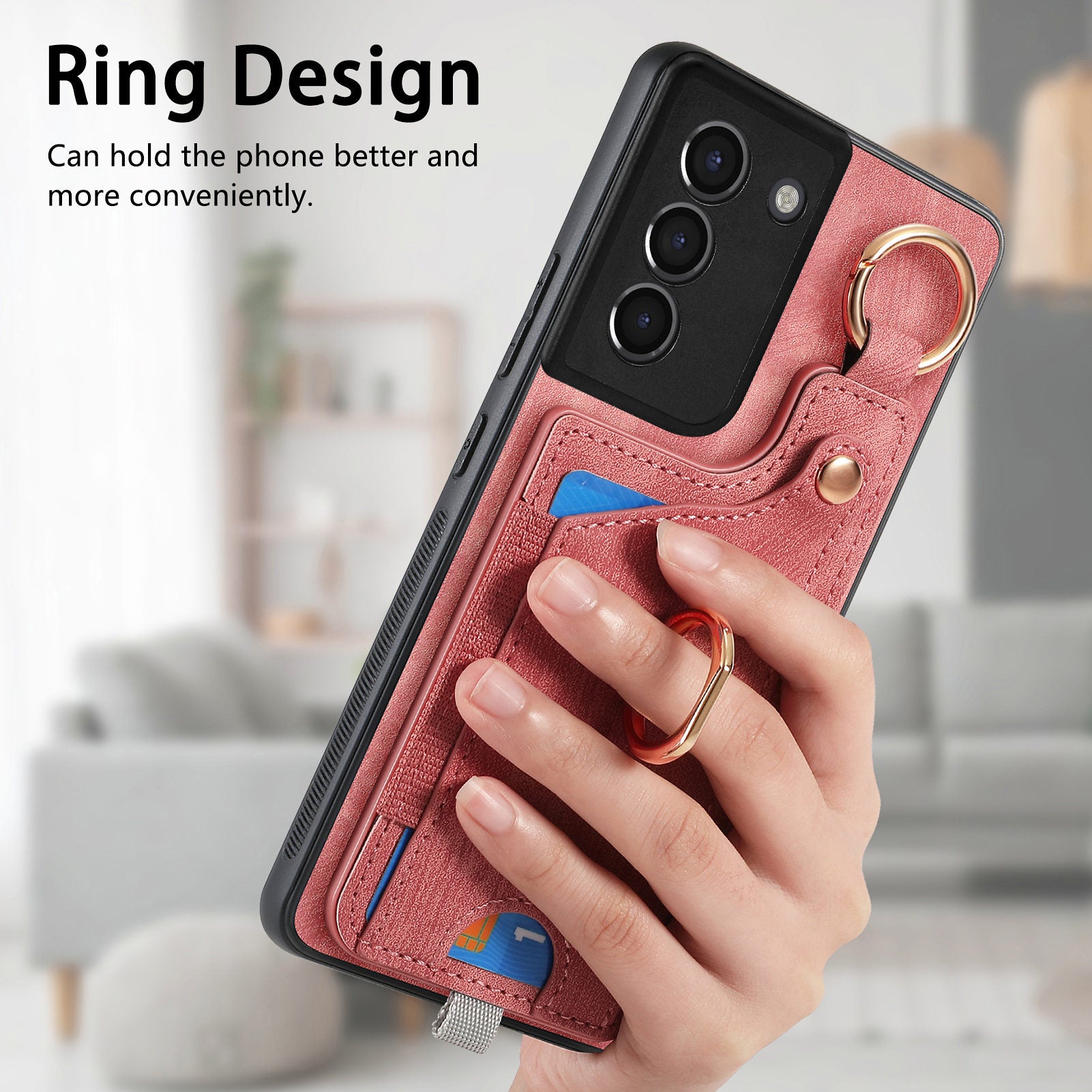For Samsung Galaxy S21+ 5G Case Card Holder Leather + TPU Kickstand Phone Cover