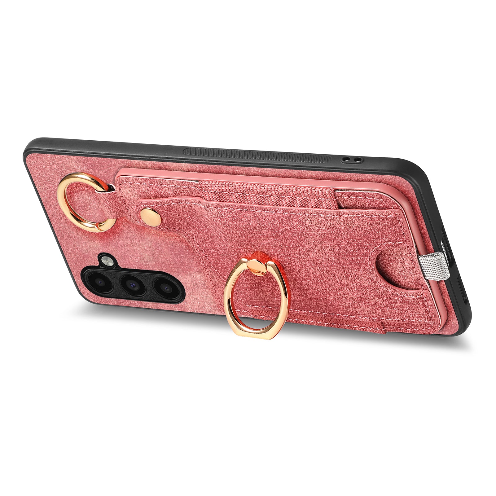 For Samsung Galaxy A34 5G Kickstand Case Card Holder PU + TPU Phone Cover