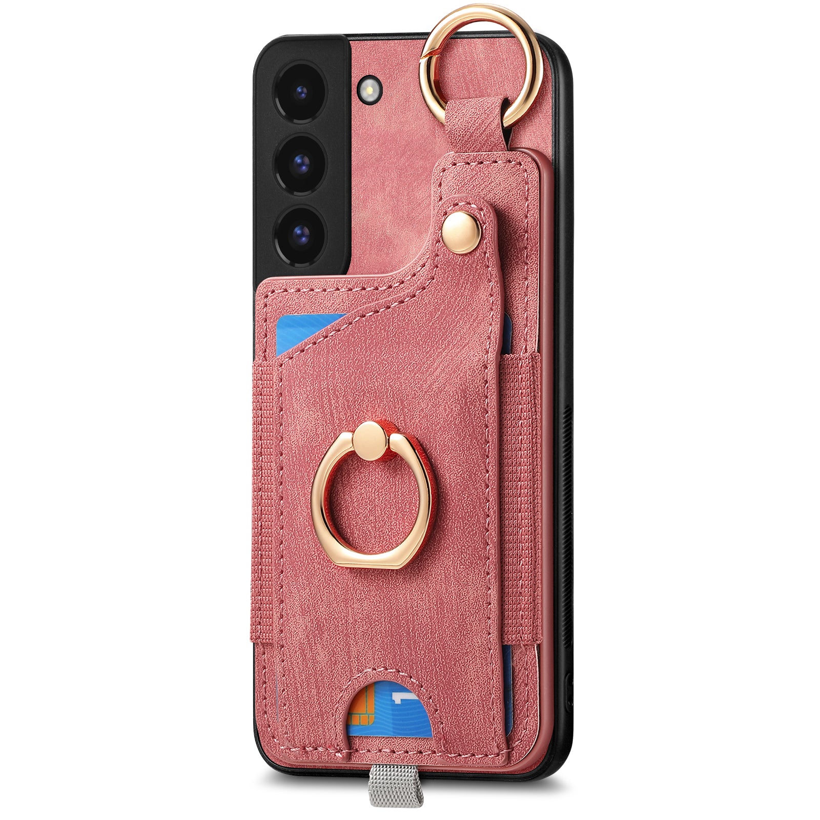 For Samsung Galaxy S22 5G Case Card Holder PU Leather+TPU Phone Shell