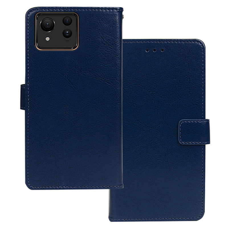 IDEWEI For Asus Zenfone 11 Ultra 5G Leather Case Photo Card Slots Crazy Horse Texture Phone Cover