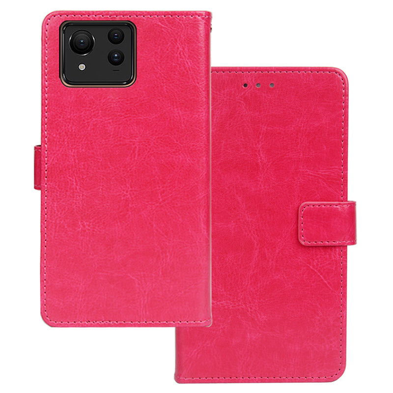 IDEWEI For Asus Zenfone 11 Ultra 5G Leather Case Photo Card Slots Crazy Horse Texture Phone Cover