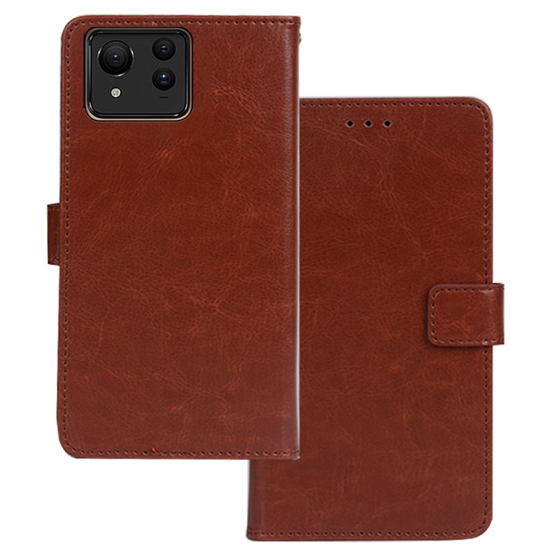 IDEWEI For Asus Zenfone 11 Ultra 5G Leather Case Photo Card Slots Crazy Horse Texture Phone Cover