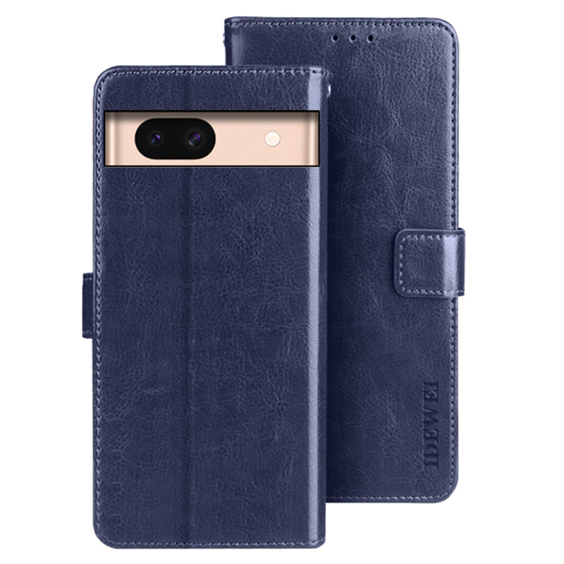 IDEWEI For Google Pixel 8a Case Crazy Horse PU Leather Card Holder Stand Phone Cover