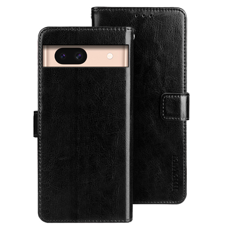 IDEWEI For Google Pixel 8a Case Crazy Horse PU Leather Card Holder Stand Phone Cover