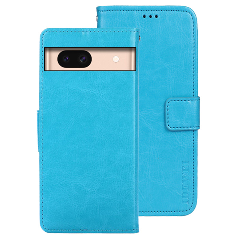 IDEWEI For Google Pixel 8a Case Crazy Horse PU Leather Card Holder Stand Phone Cover