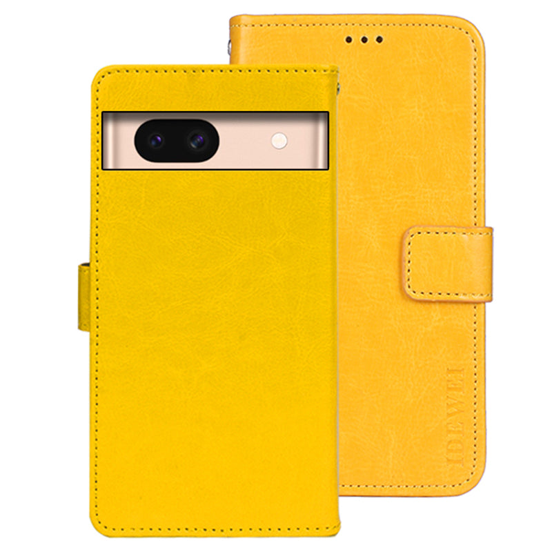 IDEWEI For Google Pixel 8a Case Crazy Horse PU Leather Card Holder Stand Phone Cover