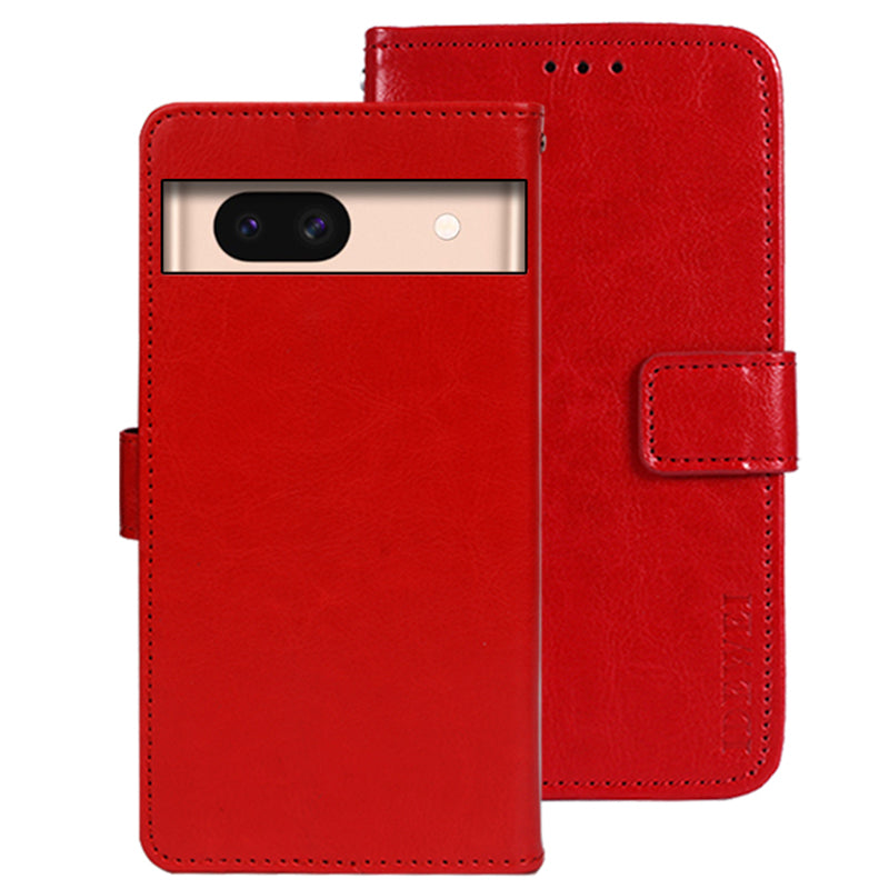IDEWEI For Google Pixel 8a Case Crazy Horse PU Leather Card Holder Stand Phone Cover