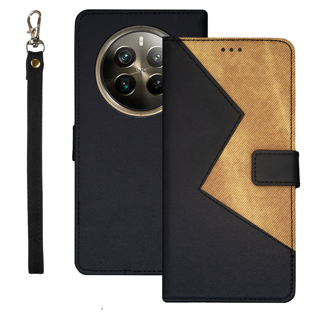 IDEWEI For Realme 12 Pro 5G / 12 Pro+ 5G Case Splicing Color Card Holder PU Leather Stand Phone Cover
