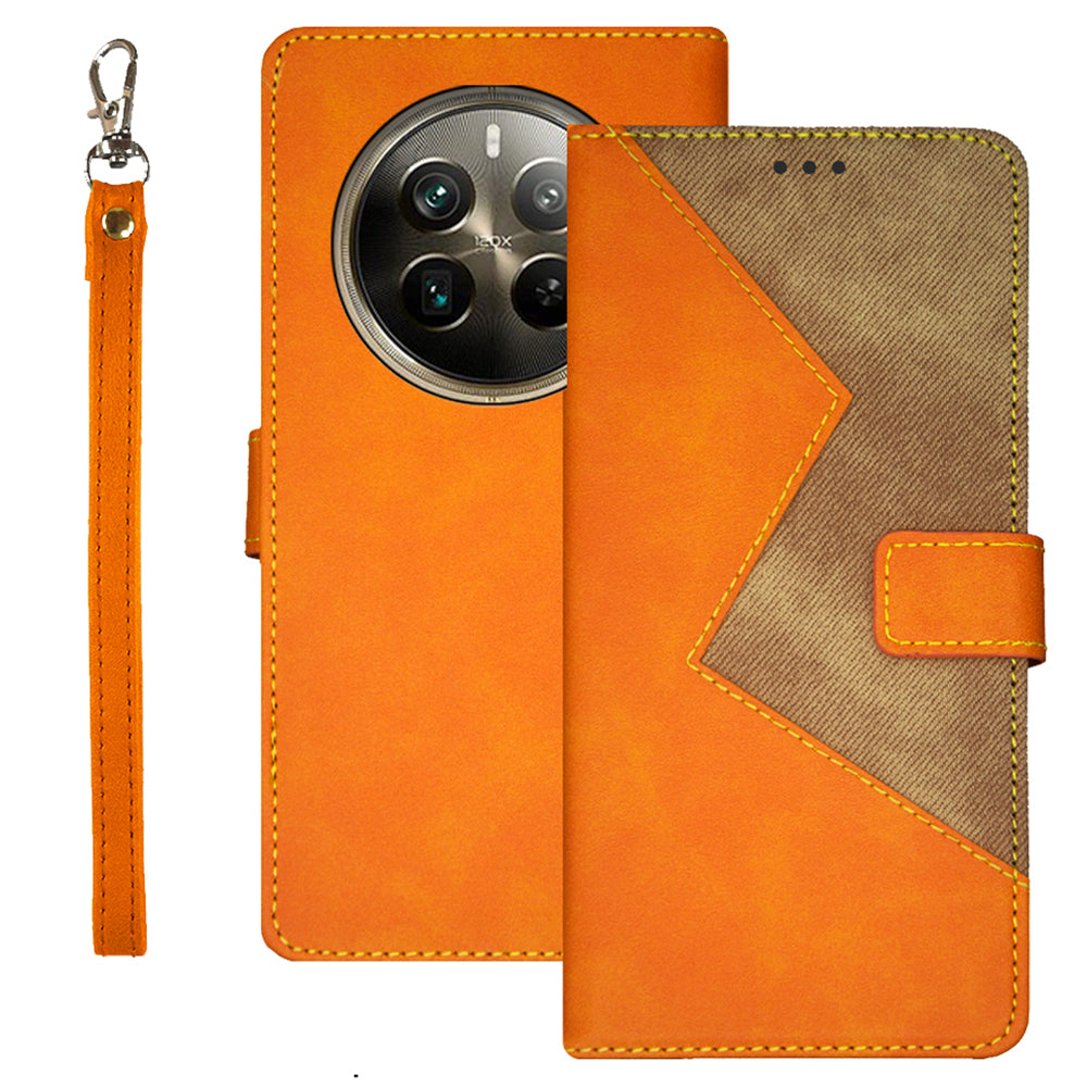 IDEWEI For Realme 12 Pro 5G / 12 Pro+ 5G Case Splicing Color Card Holder PU Leather Stand Phone Cover