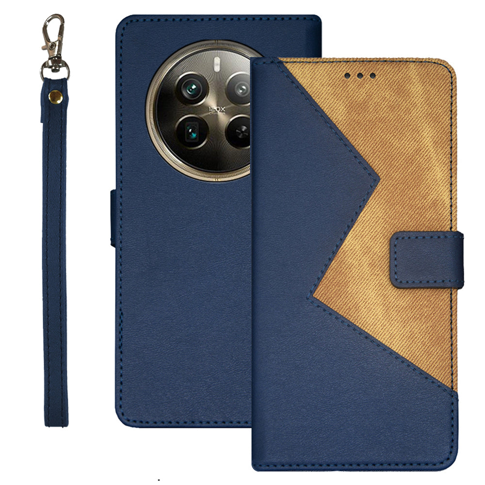 IDEWEI For Realme 12 Pro 5G / 12 Pro+ 5G Case Splicing Color Card Holder PU Leather Stand Phone Cover