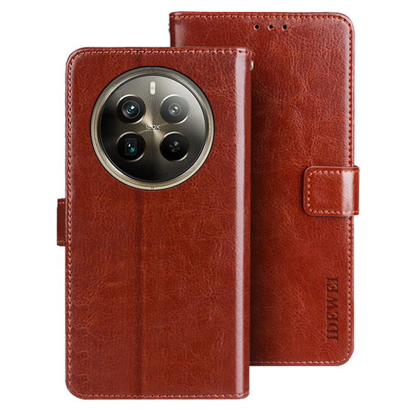 IDEWEI For Realme 12 Pro 5G / 12 Pro+ 5G Wallet Stand Case Crazy Horse PU Leather Phone Cover