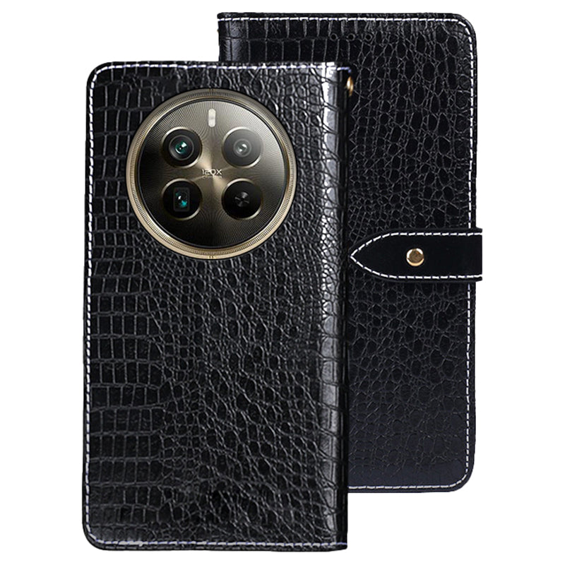 IDEWEI For Realme 12 Pro 5G / 12 Pro+ 5G Case Crocodile Texture PU Leather Flip Wallet Phone Cover