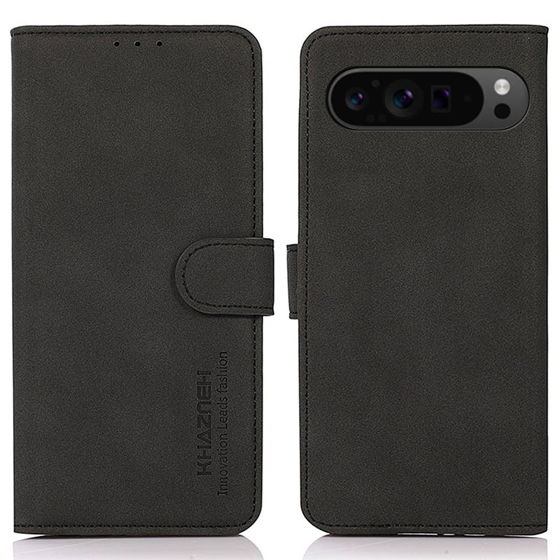 KHAZNEH For Google Pixel 9 Pro Phone Case Folding Stand Cover Leather Wallet Shell