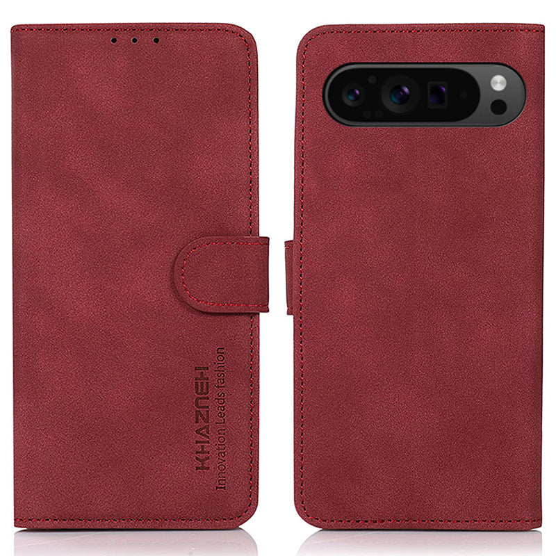KHAZNEH For Google Pixel 9 Pro Phone Case Folding Stand Cover Leather Wallet Shell