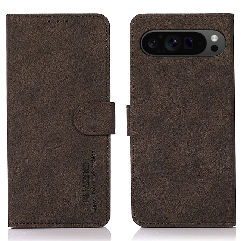 KHAZNEH For Google Pixel 9 Pro Phone Case Folding Stand Cover Leather Wallet Shell