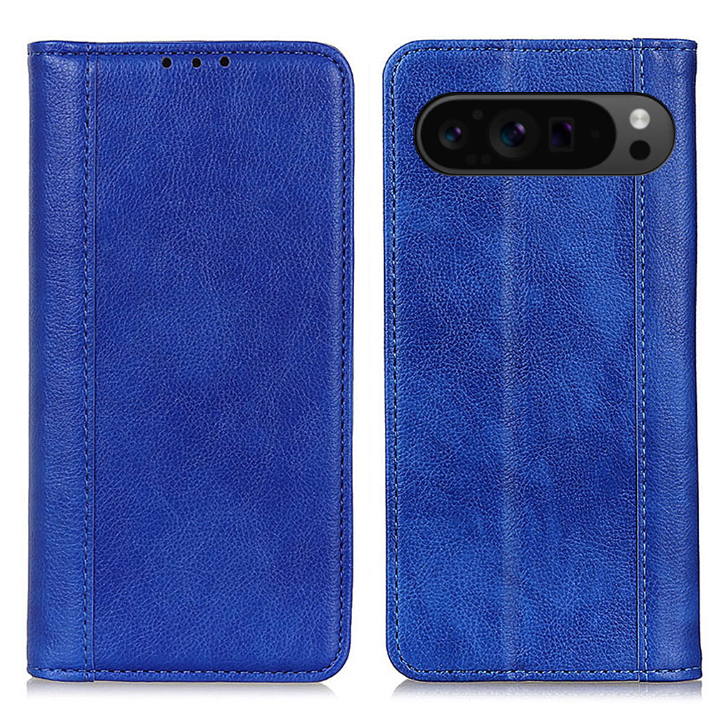 For Google Pixel 9 Pro Case Anti-scratch Litchi Texture Split Leather Wallet Stand Phone Cover