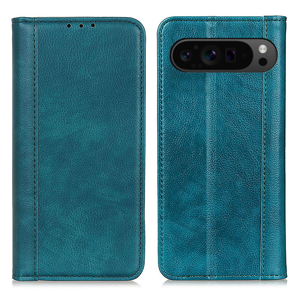 For Google Pixel 9 Pro Case Anti-scratch Litchi Texture Split Leather Wallet Stand Phone Cover