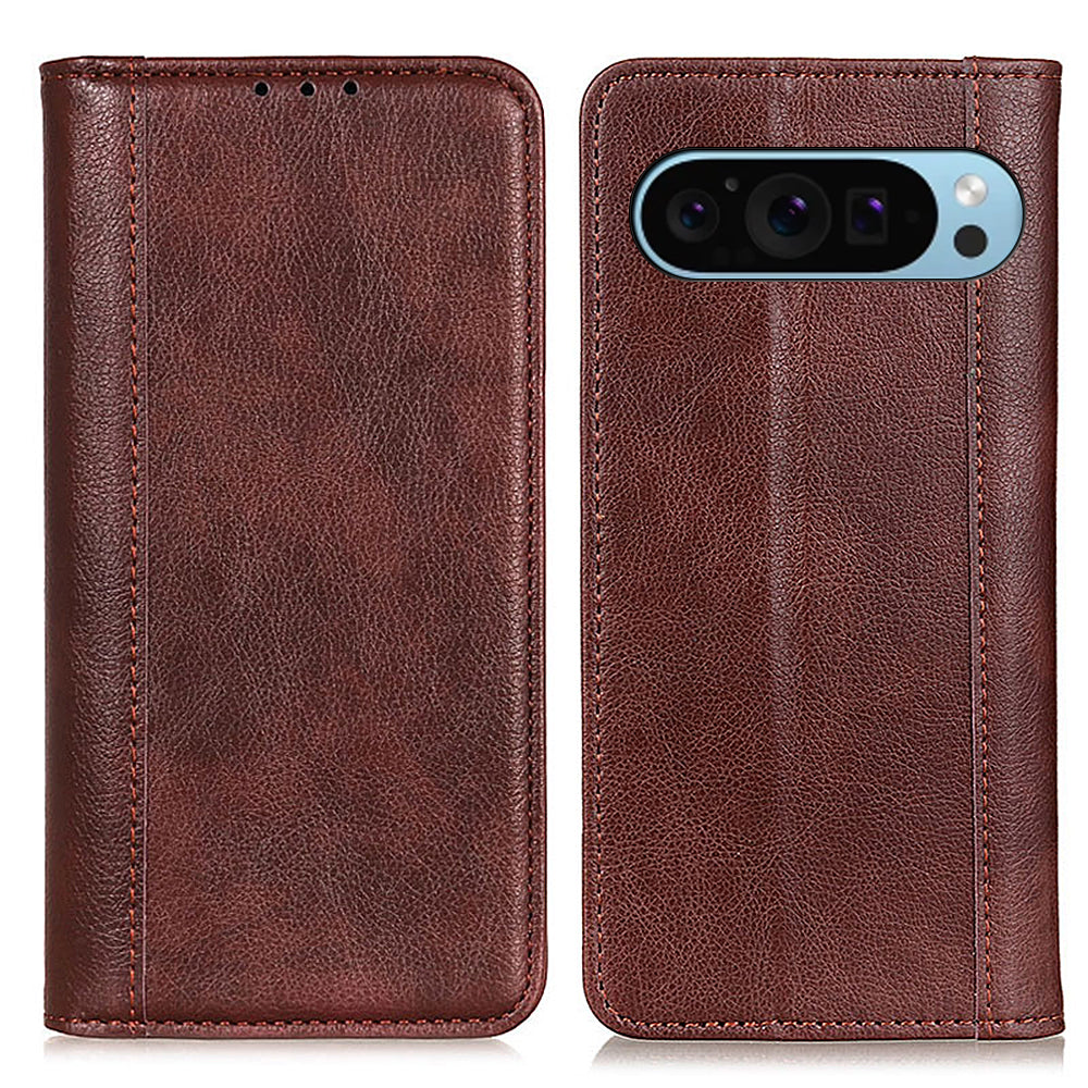 For Google Pixel 9 Cell Phone Case Split Leather Drop-proof Cover with Wallet Stand
