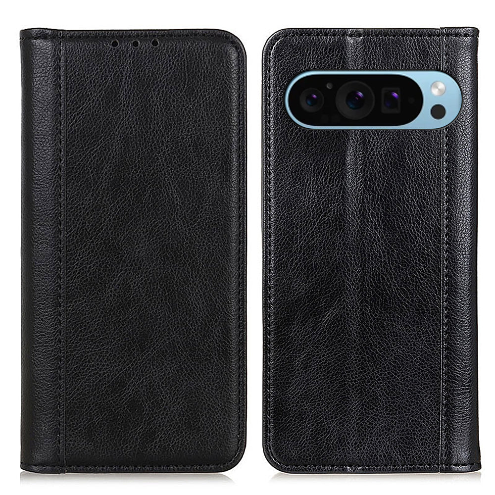 For Google Pixel 9 Cell Phone Case Split Leather Drop-proof Cover with Wallet Stand