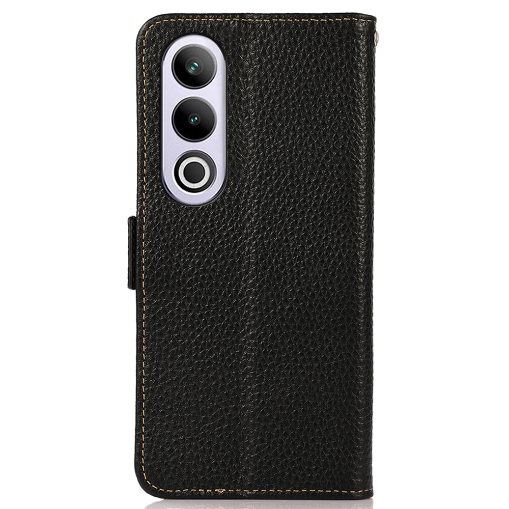 KHAZNEH For OnePlus Nord CE4 5G / Ace 3V 5G RFID Blocking Case Genuine Cow Leather Phone Cover