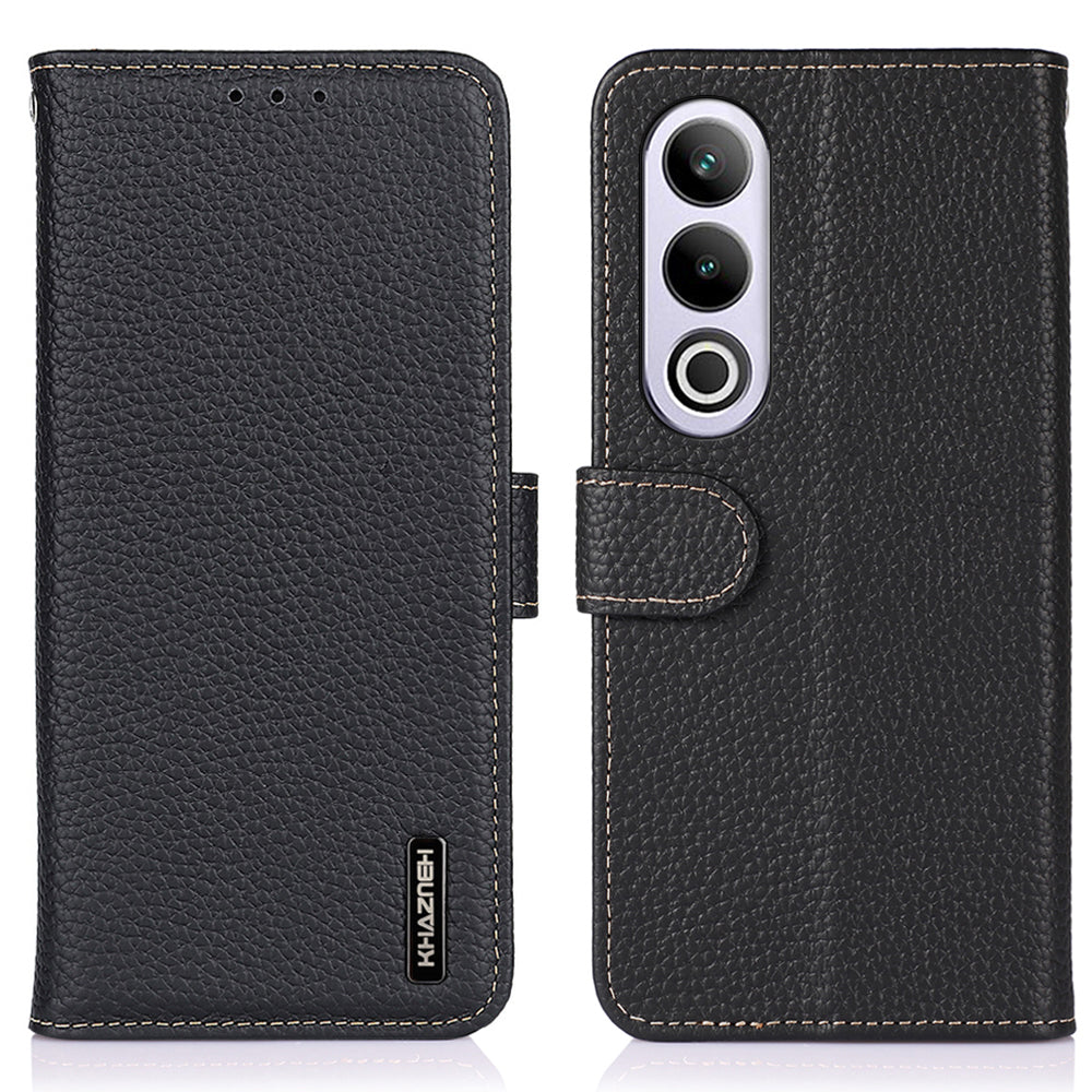 KHAZNEH For OnePlus Nord CE4 5G / Ace 3V 5G Phone Stand Case Support Stand Genuine Cow Leather Phone Cover