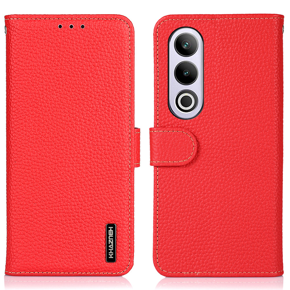 KHAZNEH For OnePlus Nord CE4 5G / Ace 3V 5G Phone Stand Case Support Stand Genuine Cow Leather Phone Cover