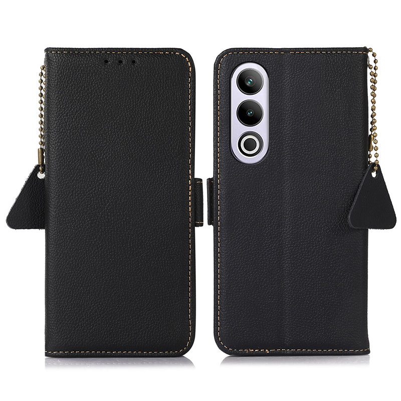 TJ For OnePlus Nord CE4 5G / Ace 3V 5G RFID Blocking Case Genuine Cow Leather Cover