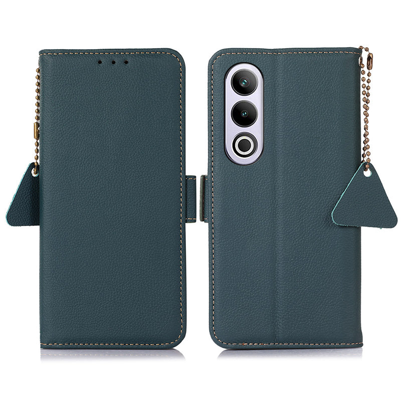 TJ For OnePlus Nord CE4 5G / Ace 3V 5G RFID Blocking Case Genuine Cow Leather Cover