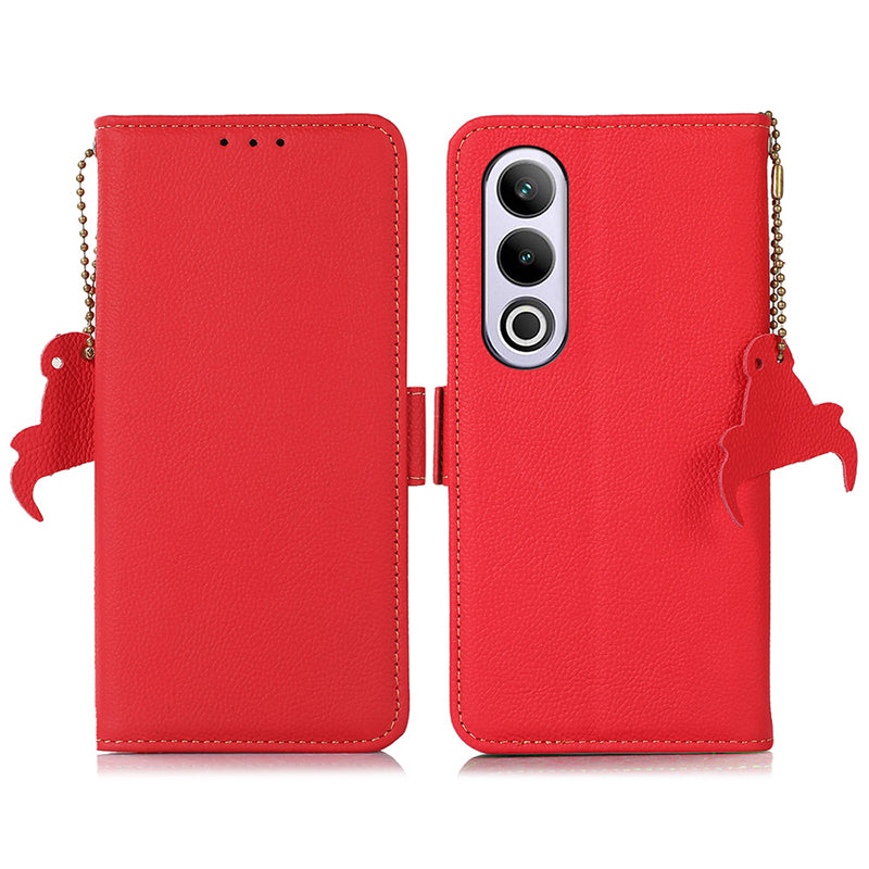 TJ For OnePlus Nord CE4 5G / Ace 3V 5G RFID Blocking Case Genuine Cow Leather Cover