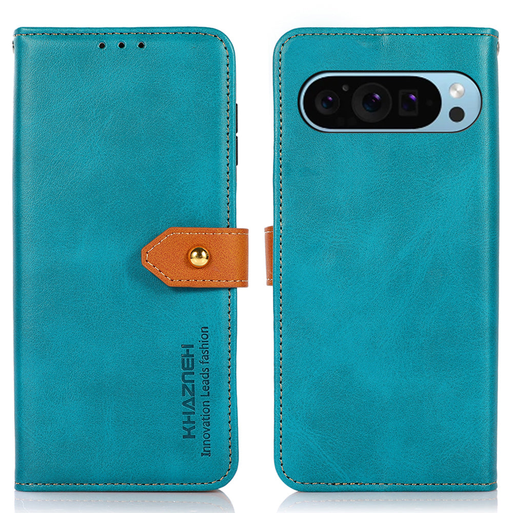 KHAZNEH For Google Pixel 9 Magnetic Flip PU Leather Case Cell Phone Stand Cover