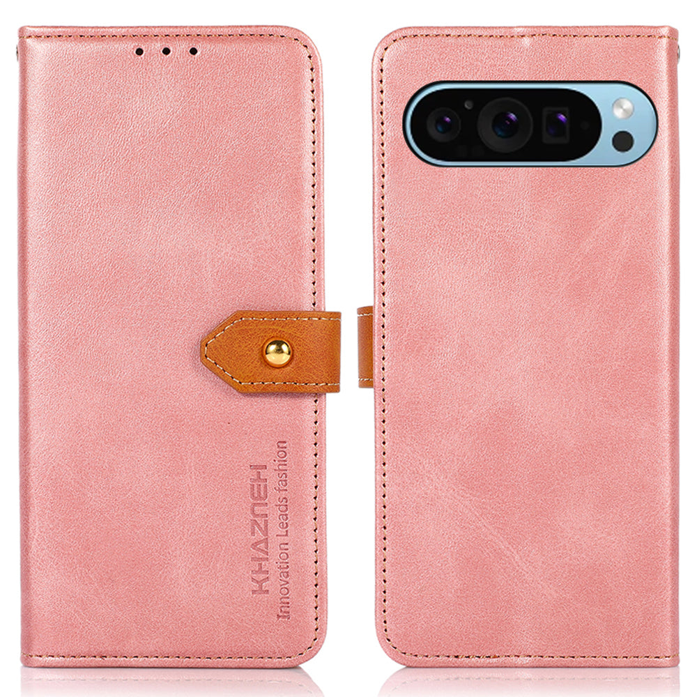 KHAZNEH For Google Pixel 9 Magnetic Flip PU Leather Case Cell Phone Stand Cover