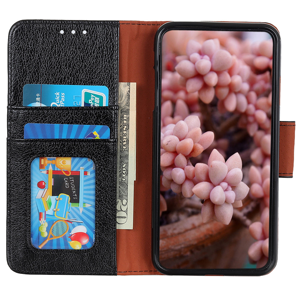 For Google Pixel 9 Pro Case Card Slot Stand Split Leather Nappa Texture Phone Cover