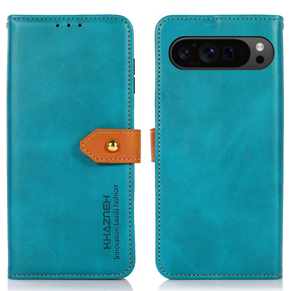 KHAZNEH For Google Pixel 9 Pro Case Magnetic Flip PU Leather Stand Phone Cover