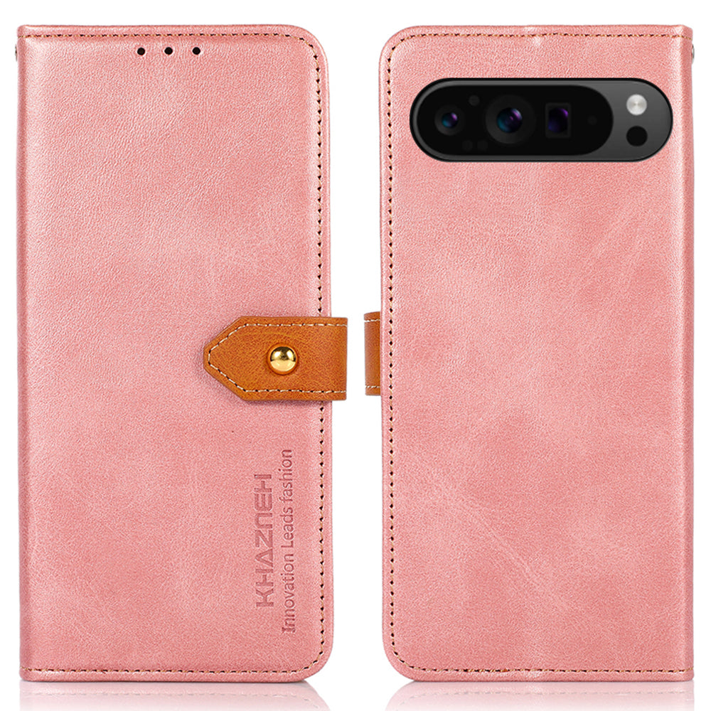 KHAZNEH For Google Pixel 9 Pro Case Magnetic Flip PU Leather Stand Phone Cover