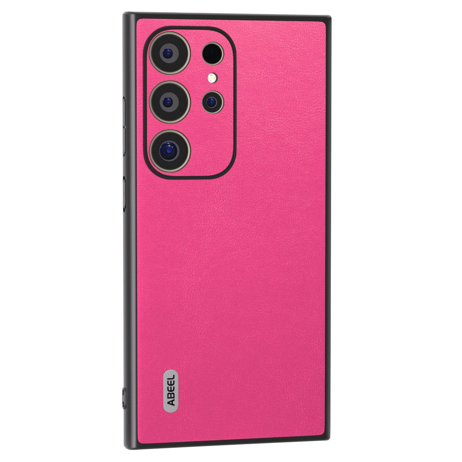 ABEEL For Samsung Galaxy S24 Ultra Case Textured Leather Coated PC+TPU Hybrid Slim Cover