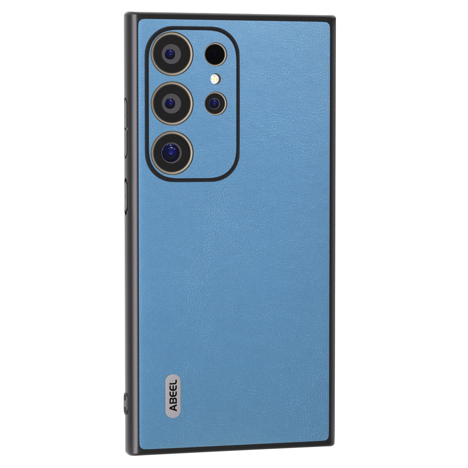 ABEEL For Samsung Galaxy S24 Ultra Case Textured Leather Coated PC+TPU Hybrid Slim Cover
