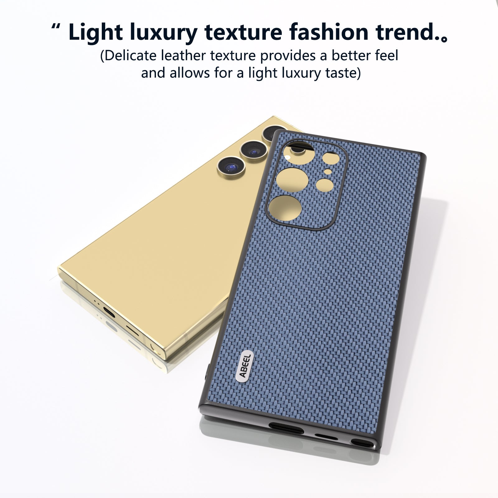 ABEEL For Samsung Galaxy S24 Ultra Case Carbon Fiber Texture PU Leather+PC+TPU Cell Phone Cover