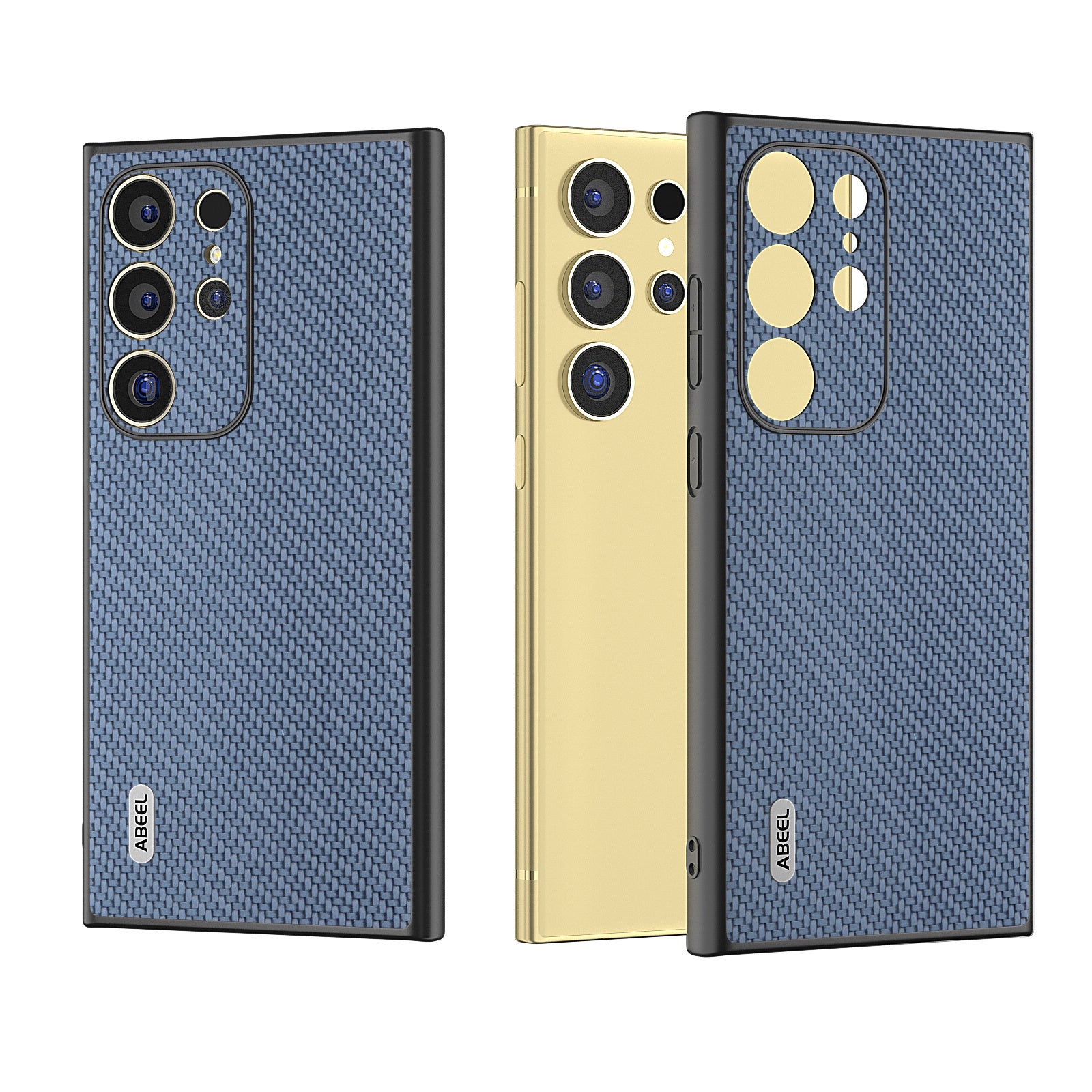 ABEEL For Samsung Galaxy S24 Ultra Case Carbon Fiber Texture PU Leather+PC+TPU Cell Phone Cover