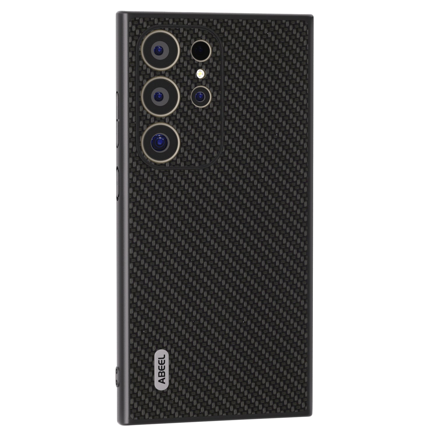 ABEEL For Samsung Galaxy S24 Ultra Case Carbon Fiber Texture PU Leather+PC+TPU Cell Phone Cover