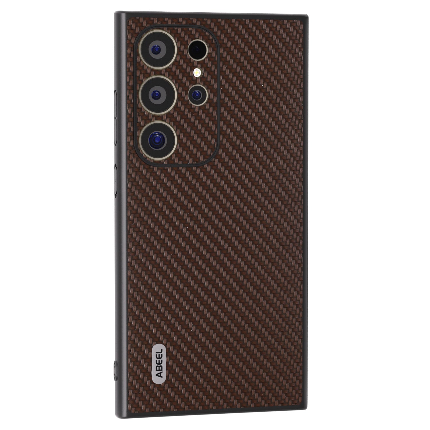 ABEEL For Samsung Galaxy S24 Ultra Case Carbon Fiber Texture PU Leather+PC+TPU Cell Phone Cover