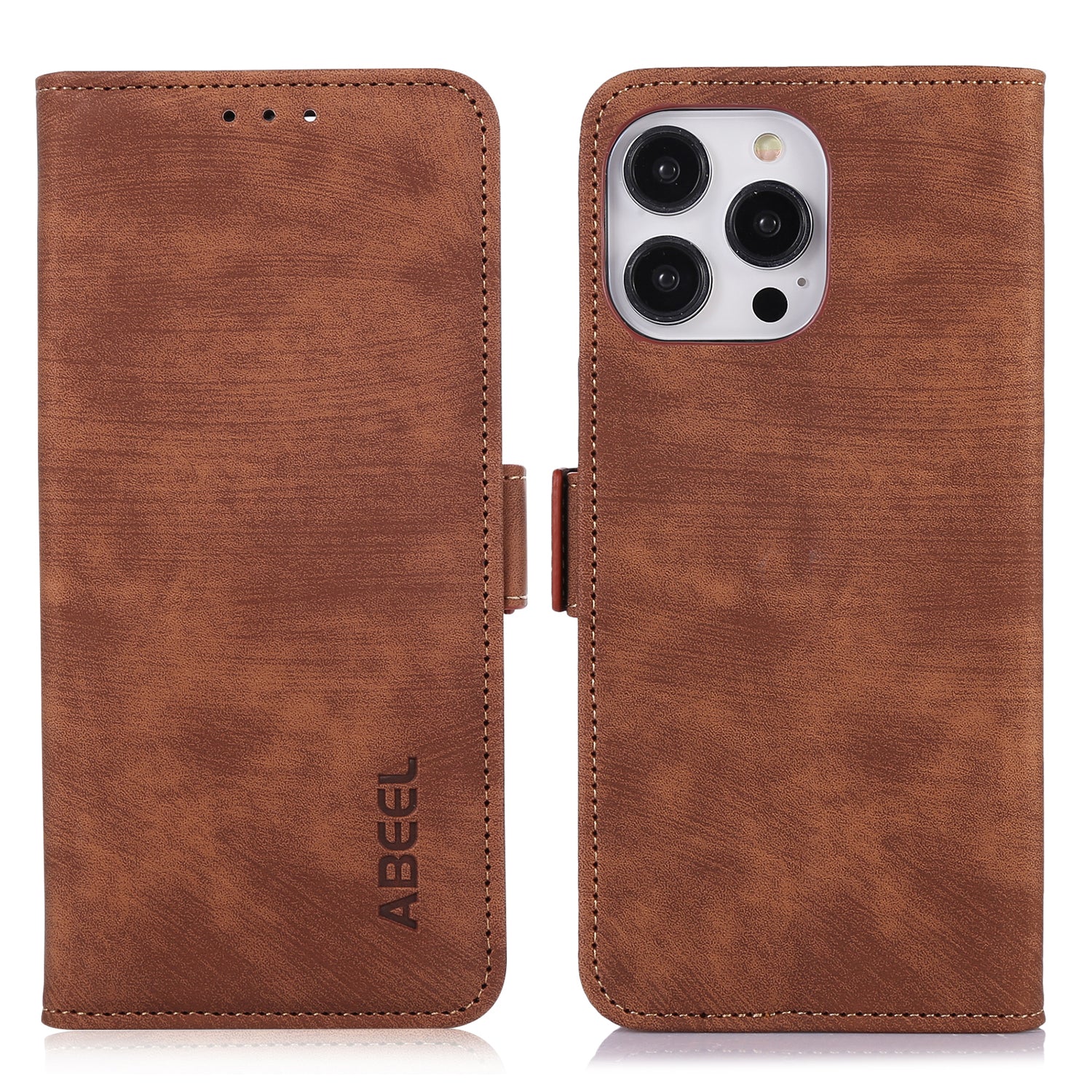 ABEEL For iPhone 12 Pro Max 6.7 inch Cell Phone Case Anti-drop Wallet Stand Leather Cover