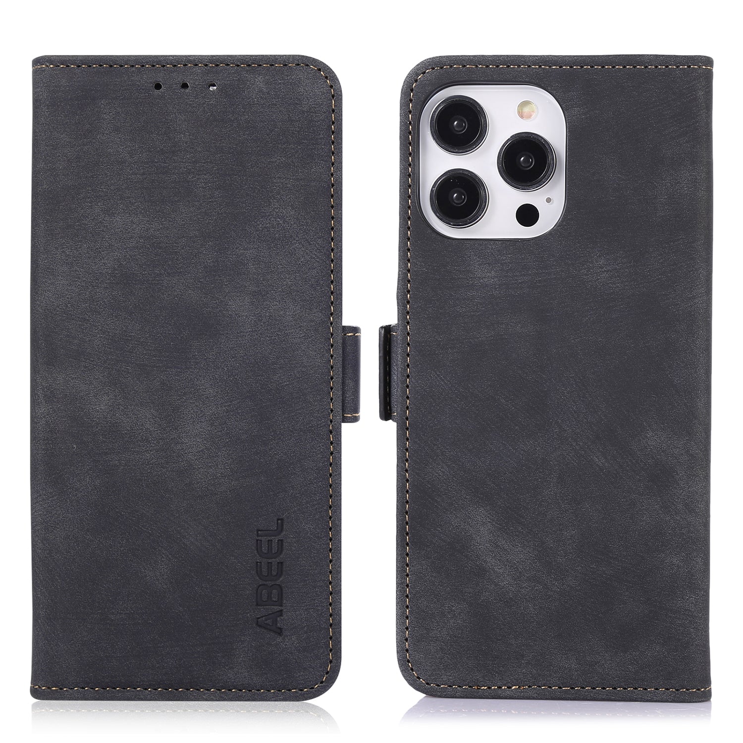 ABEEL For iPhone 12 Pro Max 6.7 inch Cell Phone Case Anti-drop Wallet Stand Leather Cover