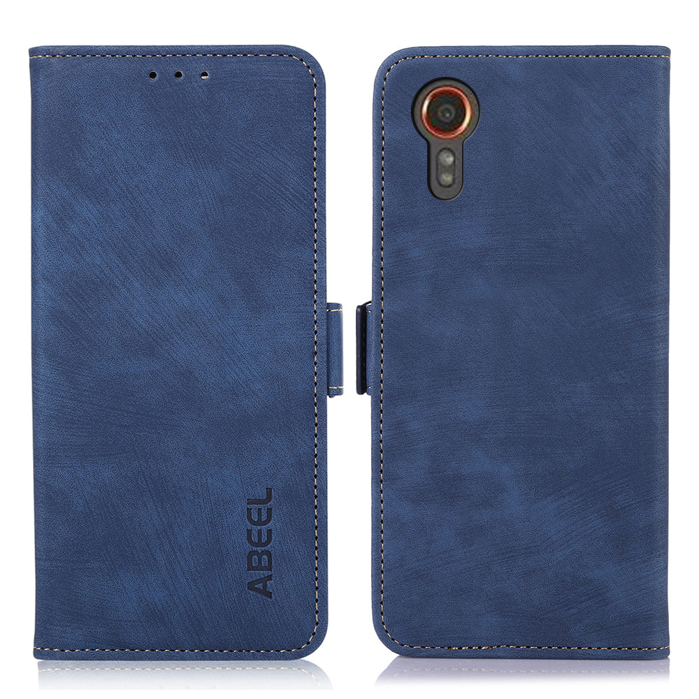 ABEEL For Samsung Galaxy Xcover 5 Phone Stand Case Retro PU Leather Protective Cover