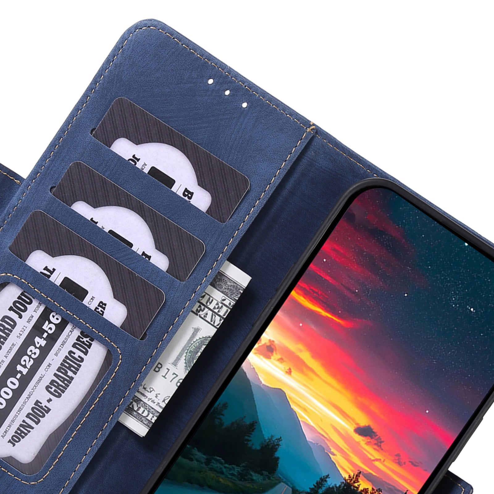 ABEEL For Samsung Galaxy Xcover 5 Phone Stand Case Retro PU Leather Protective Cover