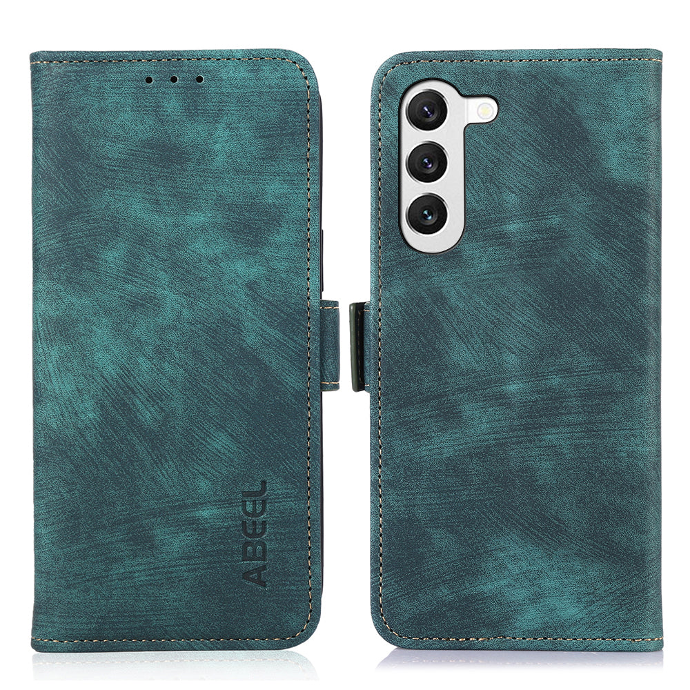 ABEEL For Samsung Galaxy S22+ 5G Retro Texture Phone Case PU Leather Wallet Mobile Phone Cover