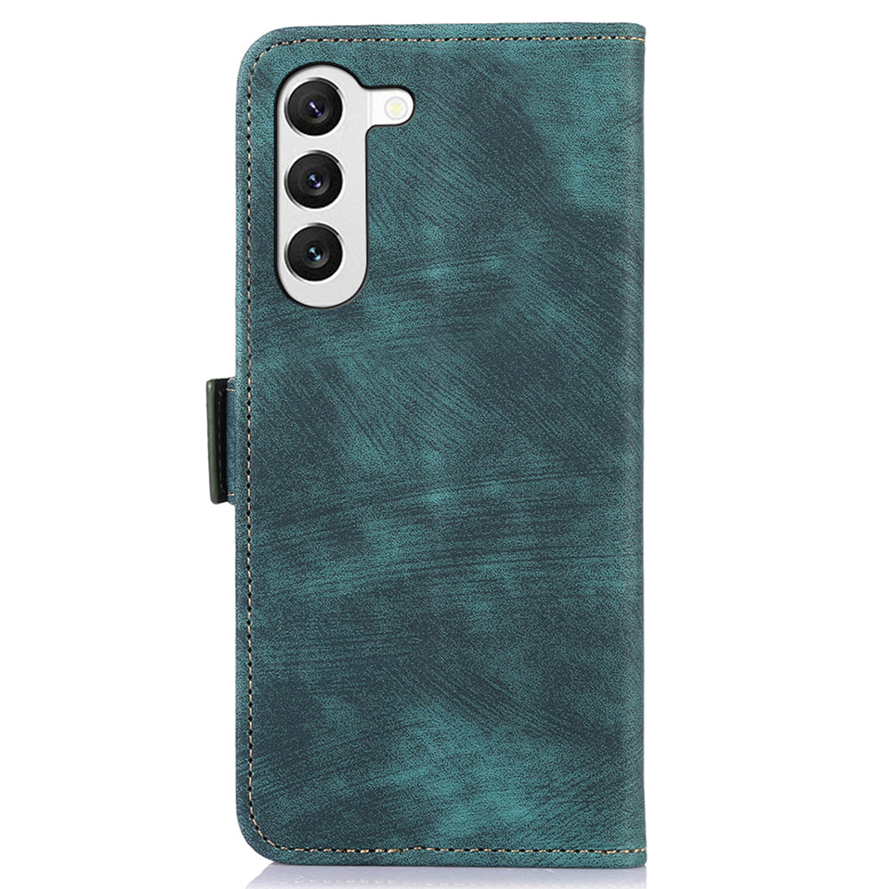 ABEEL For Samsung Galaxy S22+ 5G Retro Texture Phone Case PU Leather Wallet Mobile Phone Cover