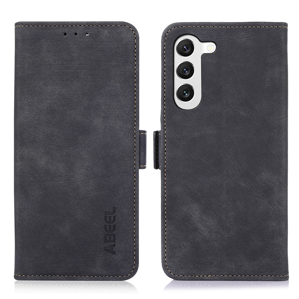 ABEEL For Samsung Galaxy S22+ 5G Retro Texture Phone Case PU Leather Wallet Mobile Phone Cover